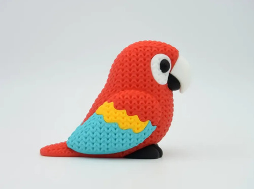 Figura Loro Guacamayo Escarlata Tejido - Foto 4