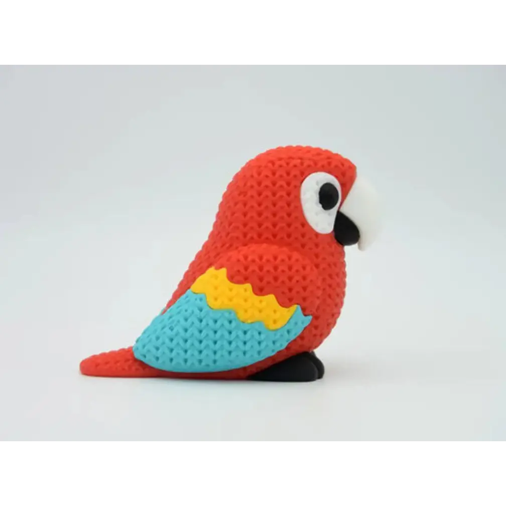 Figura Loro Guacamayo Escarlata Tejido 4