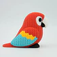 Figura Loro Guacamayo Escarlata Tejido - Miniatura 4