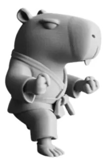 Figura Decorativa Capibara Karate Blanco