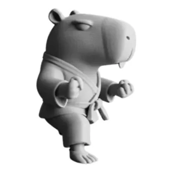 Figura Decorativa Capibara Karate Blanco 1