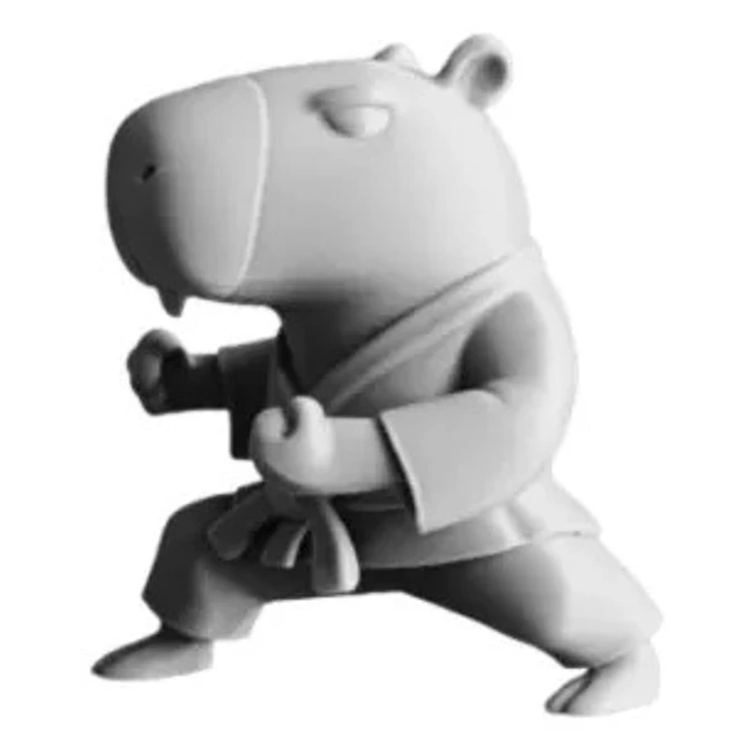 Figura Decorativa Capibara Karate Blanco 3