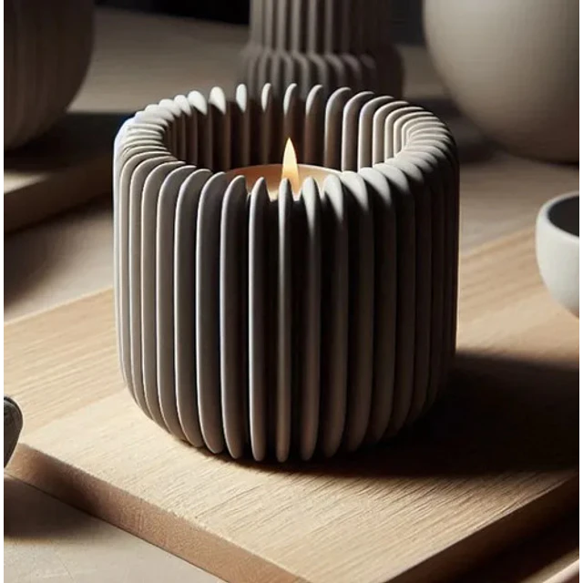 Figura Decorativa Portavelas Para Velas Con Texturas