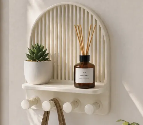 Figura Decorativa Organizador Con Ganchos Y Estante