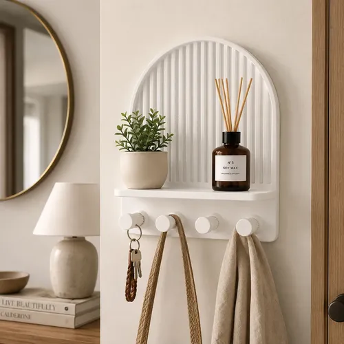 Figura Decorativa Organizador Con Ganchos Y Estante - Foto 3