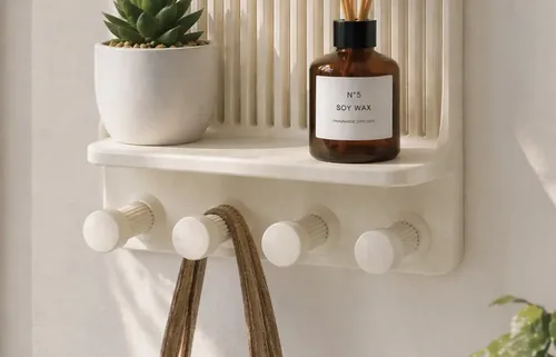 Figura Decorativa Organizador Con Ganchos Y Estante - Foto 5