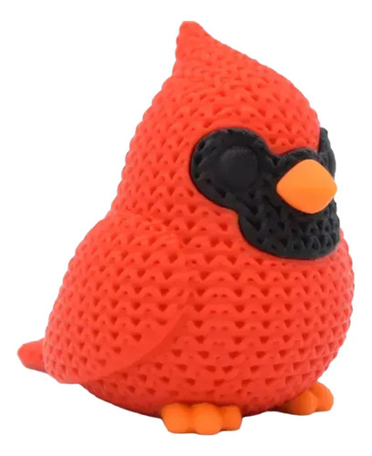 Figura Pájaro Cardenal Estilo Tejido