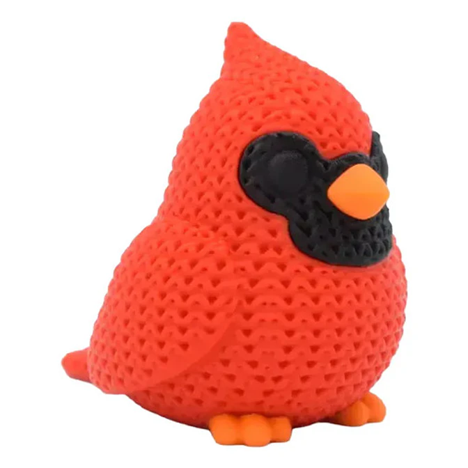 Figura Pájaro Cardenal Estilo Tejido 1