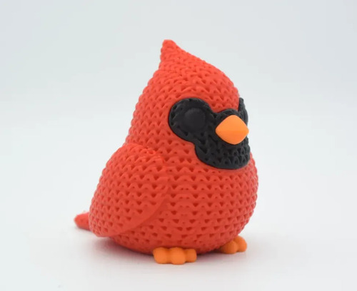 Figura Pájaro Cardenal Estilo Tejido - Foto 2