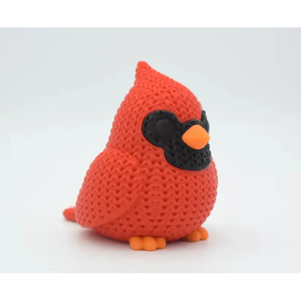 Figura Pájaro Cardenal Estilo Tejido 2