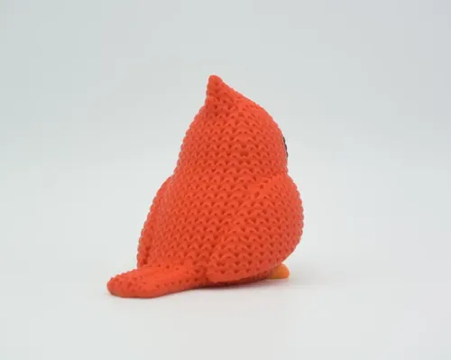Figura Pájaro Cardenal Estilo Tejido - Foto 3