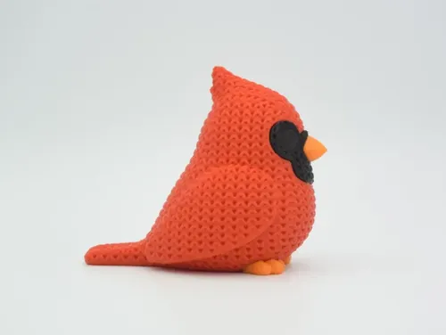 Figura Pájaro Cardenal Estilo Tejido - Foto 4