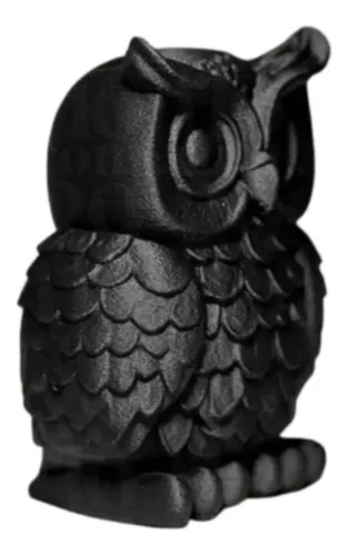 Figura Decorativa Buho Negro Elegante