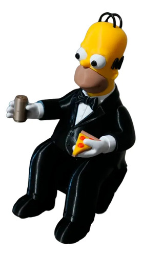 Figura Decorativa Homero Con Pizza Y Cerveza