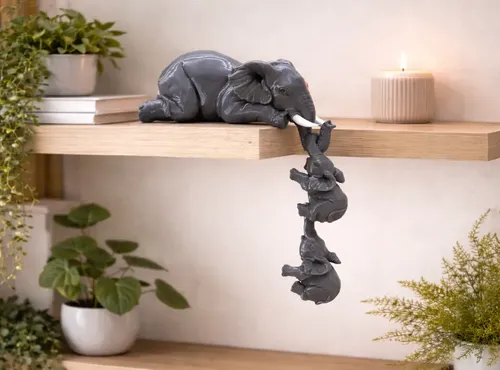 Figura Decoración- Familia De Elefantes