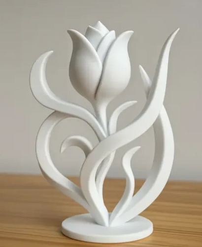 Figura Abstracta Y Elegante De Tulipán - Foto 3