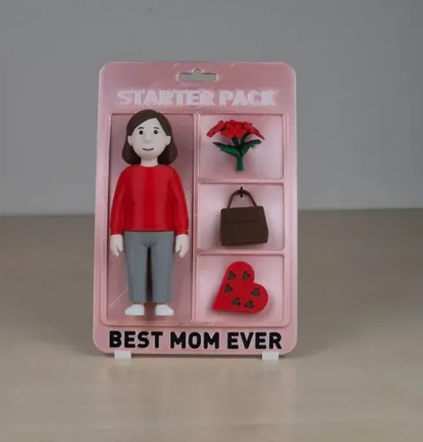 Figura Día De La Mamá, Con Accesorios Y Placa