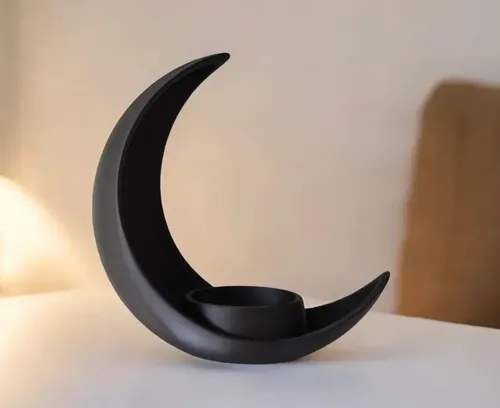 Decoración De Media Luna Con Maceta Elíptica