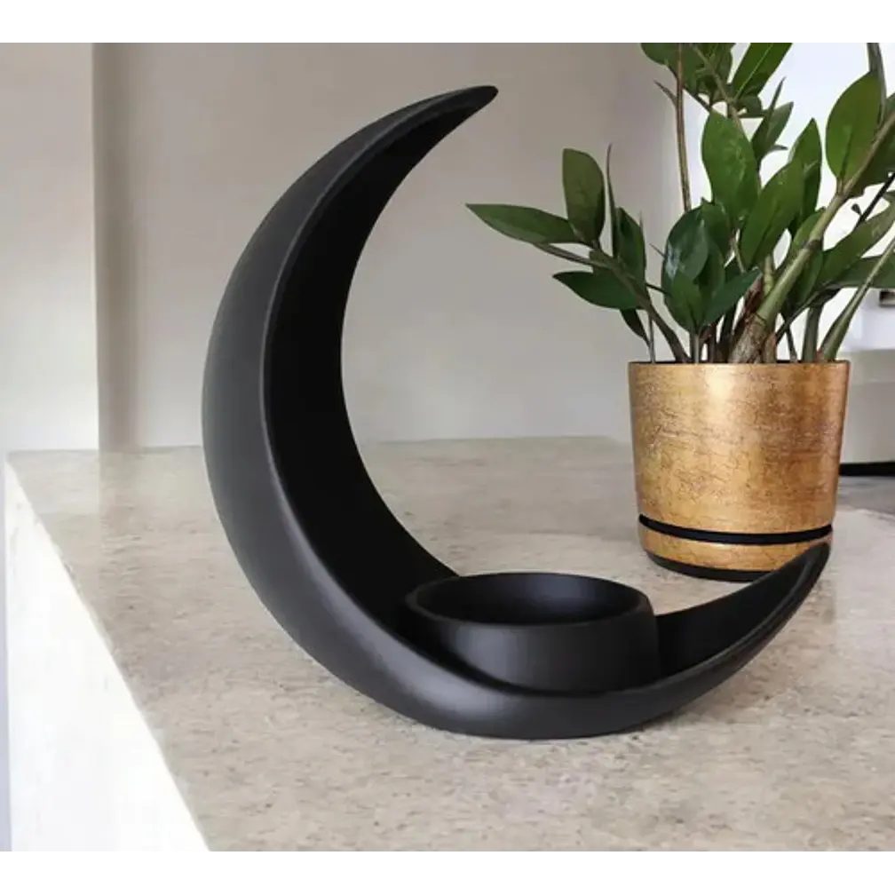 Decoración De Media Luna Con Maceta Elíptica 2