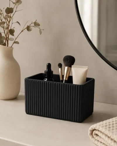 Organizador Multiuso Rectangular Acanalado Para Baño