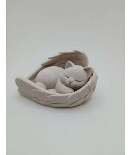 Escultura Decorativa- Gato Durmiendo En Alas - Foto 2