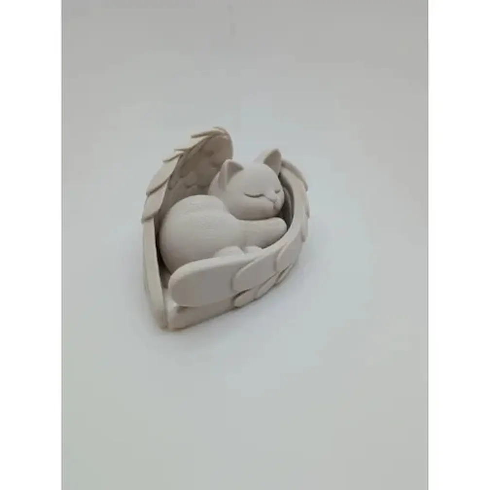 Escultura Decorativa- Gato Durmiendo En Alas 4