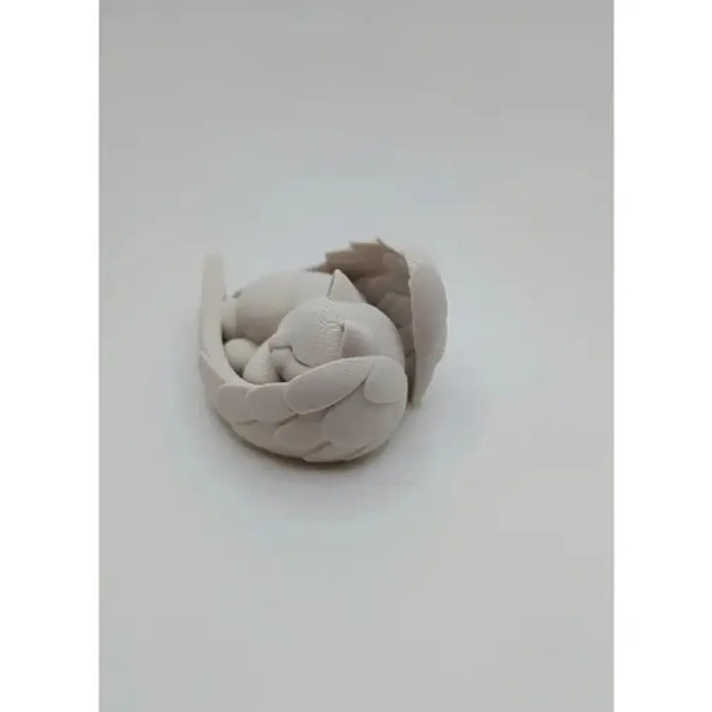 Escultura Decorativa- Gato Durmiendo En Alas 5