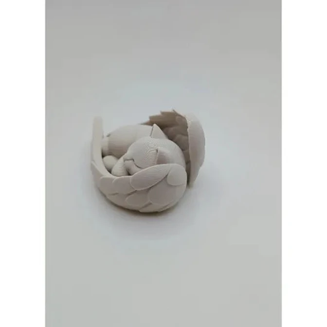 Escultura Decorativa- Gato Durmiendo En Alas 5