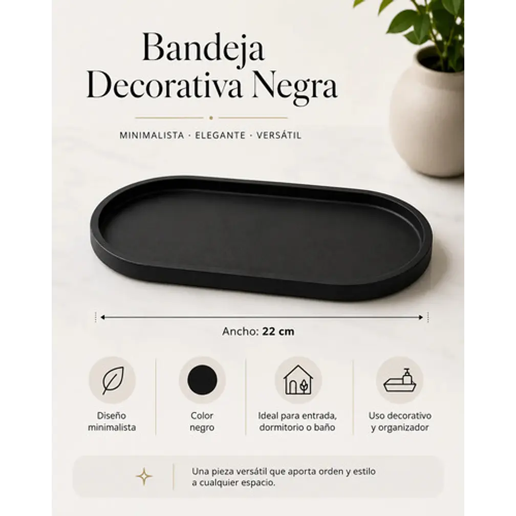 Bandeja Ovalada Decorativa Organizadora Minimalista 3