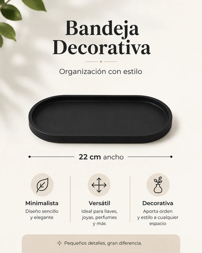 Bandeja Ovalada Decorativa Organizadora Minimalista - Foto 6