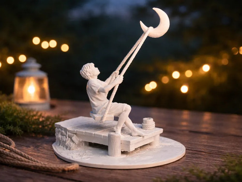Escultura Decorativa- Niño Soñador - Foto 2