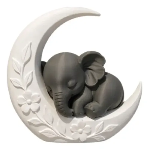 Escultura Decorativa- Elefante En La Luna