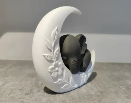 Escultura Decorativa- Elefante En La Luna - Foto 4