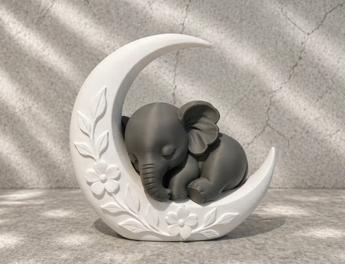 Escultura Decorativa- Elefante En La Luna - Foto 5