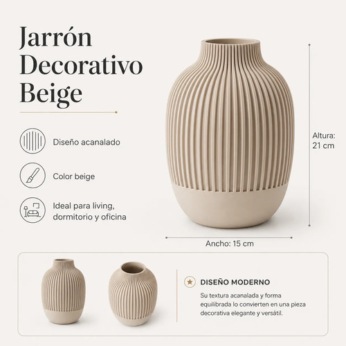 Jarrón Terra Grande Para Comedor Decorativo - Prints Patro - Foto 2