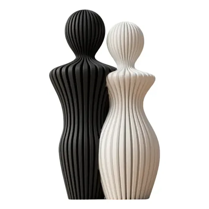 Decoración Hogar - Pareja Blanco Y Negro 1
