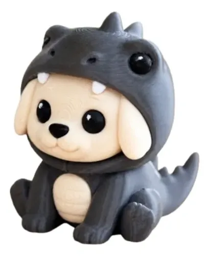 Figura Decorativa- Perrito Disfraz De Dinosaurio