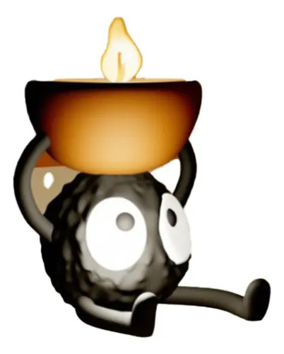 Portalámpara Para Vela De Té Susuwatari (duende De Hollín)