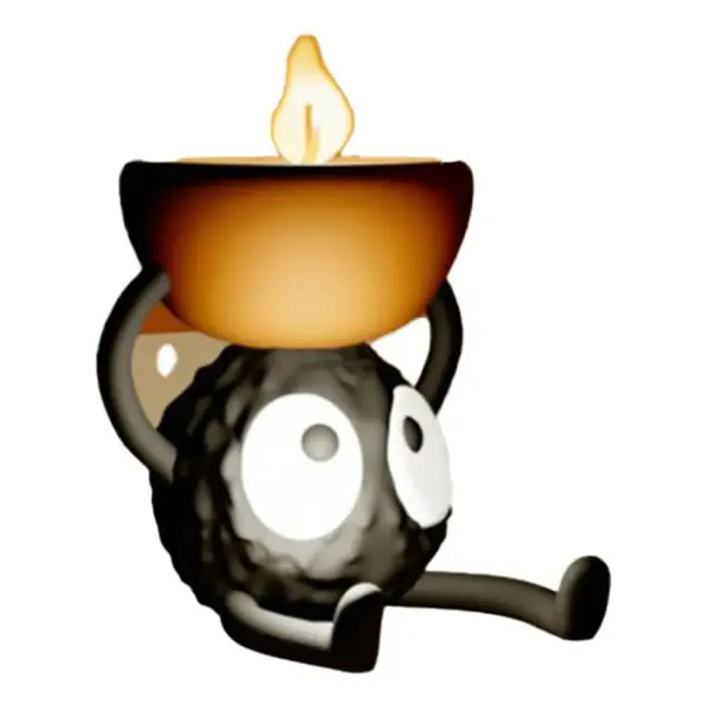 Portalámpara Para Vela De Té Susuwatari (duende De Hollín) 1