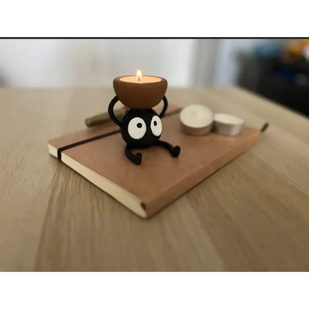 Portalámpara Para Vela De Té Susuwatari (duende De Hollín) 4