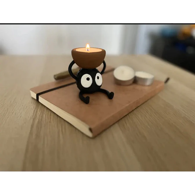 Portalámpara Para Vela De Té Susuwatari (duende De Hollín) 4