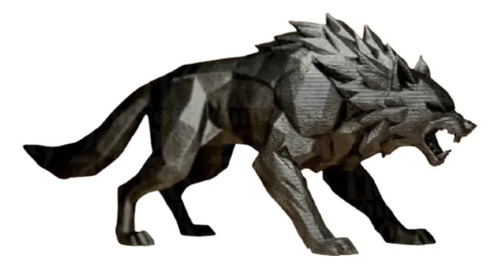 Escultura Decorativa- Lobo Geométrico