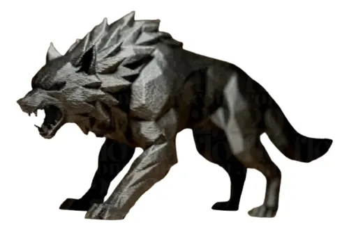 Escultura Decorativa- Lobo Geométrico - Foto 2
