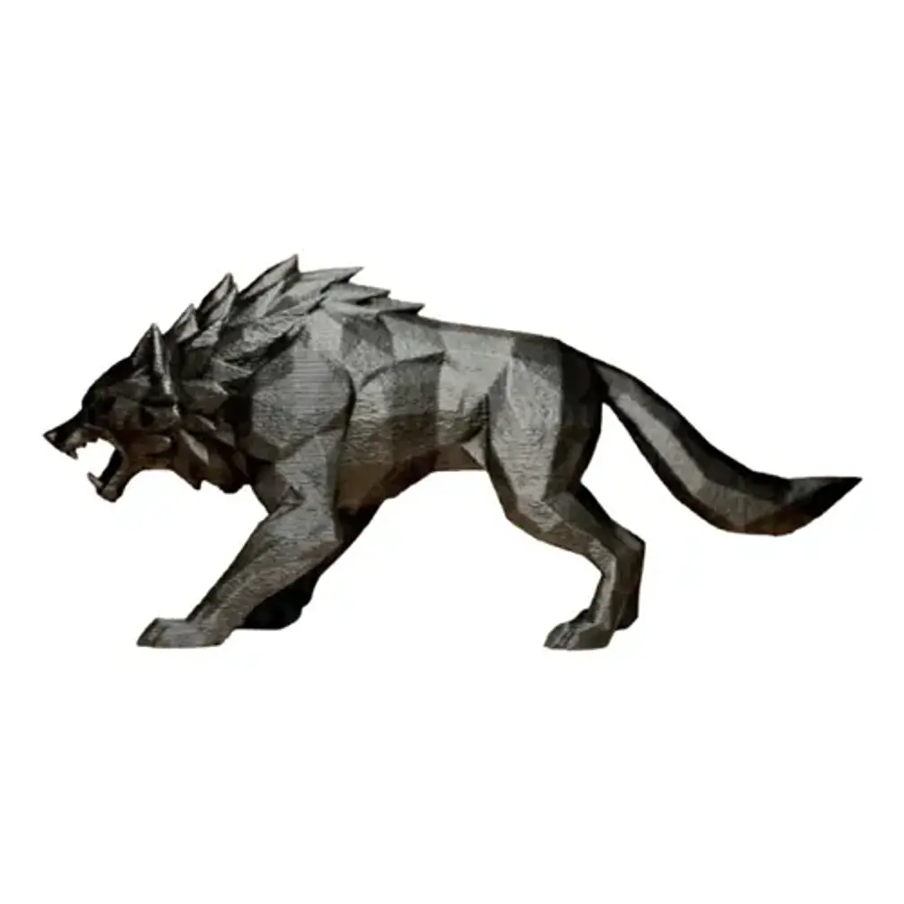 Escultura Decorativa- Lobo Geométrico 3