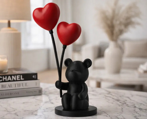 Escultura Decorativa- Oso Globos De Corazón - Foto 2