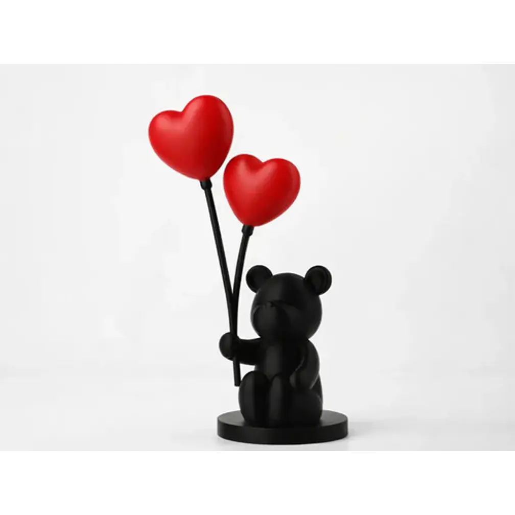 Escultura Decorativa- Oso Globos De Corazón 3