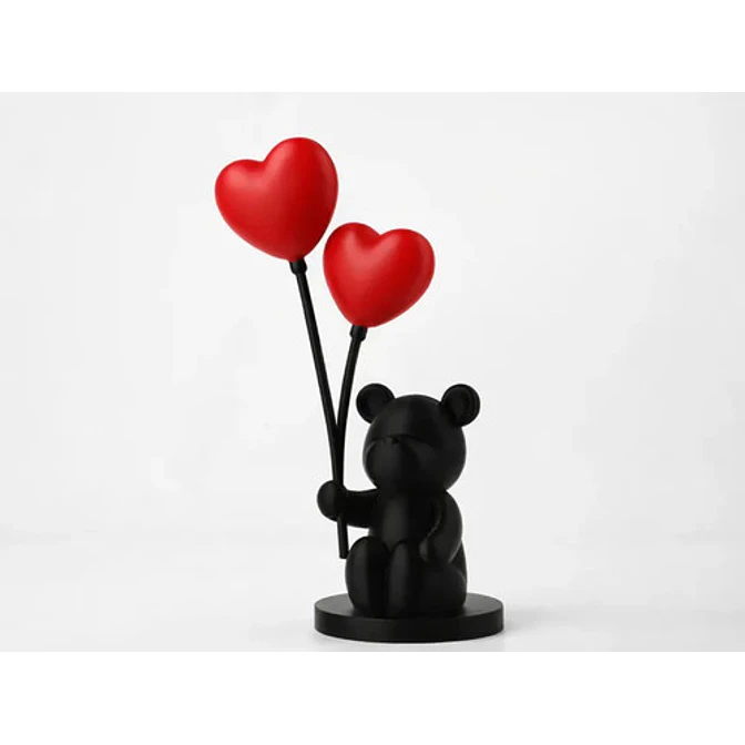 Escultura Decorativa- Oso Globos De Corazón 3
