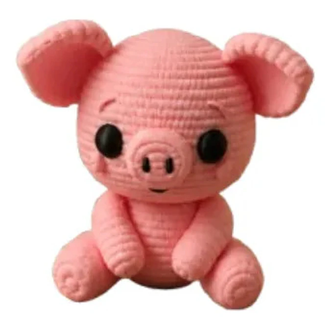 Figura Decorativa- Cerdito Tierno De Punto 2