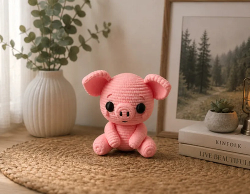 Figura Decorativa- Cerdito Tierno De Punto - Foto 3