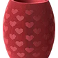Jarrón Rojo Con Diseño De Corazones - Miniatura 1